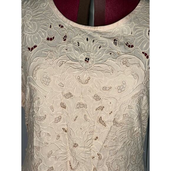 dress cutwork lace pink vintage romantic shoulder pads - Picture 4 of 11